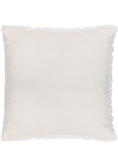 Heya Home Fluff Ball Faux Fur Filled Cushion (45cm x 45cm x 8cm) Dreamy Cream