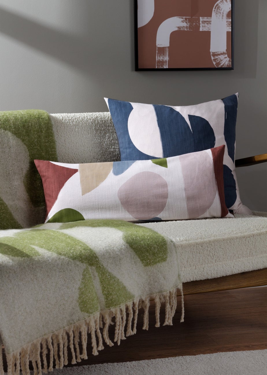 Hoem Meta Rectangular Geometric Filled Cushion (30cm x 65cm x 8cm)