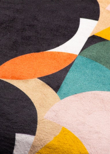 Heya Home Raeya Velvet Filled Cushion (45cm x 45cm x 8cm) Peach/Black