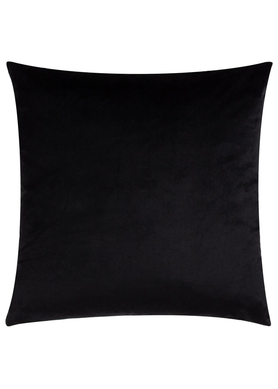 Heya Home Raeya Velvet Filled Cushion (45cm x 45cm x 8cm) Peach/Black
