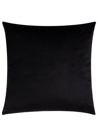Heya Home Raeya Velvet Filled Cushion (45cm x 45cm x 8cm) Peach/Black