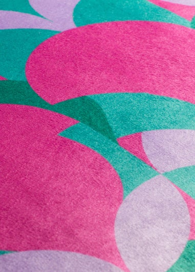 Heya Home Raeya Velvet Filled Cushion (45cm x 45cm x 8cm) Pink/Jade