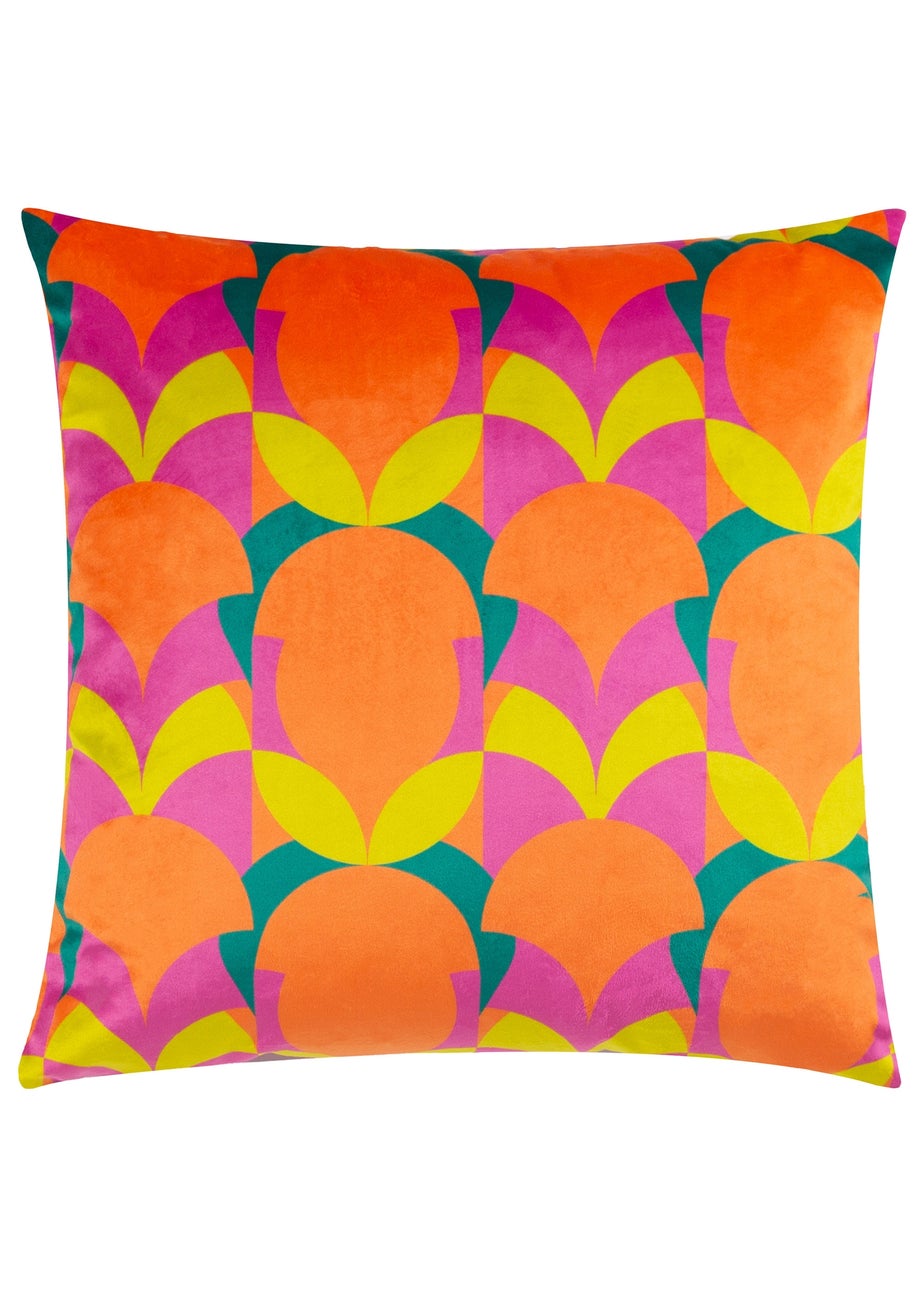 Heya Home Raeya Velvet Filled Cushion (45cm x 45cm x 8cm) Neon