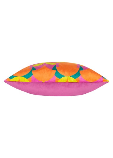 Heya Home Raeya Velvet Filled Cushion (45cm x 45cm x 8cm) Neon