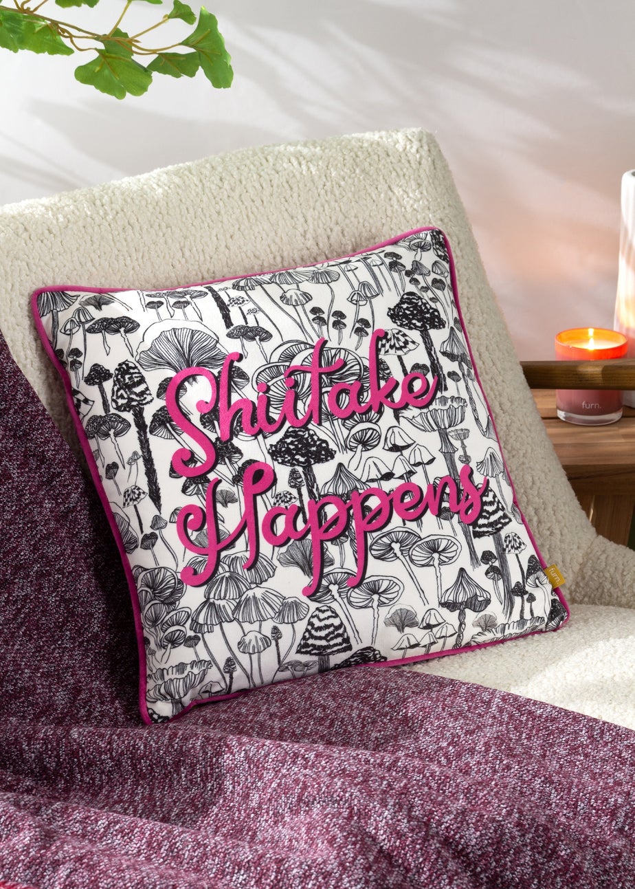 furn. Shiitake Abstract Filled Cushion (43cm x 43cm x 8cm)