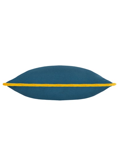 Heya Home Wiggle Velvet Piped Ready Filled Cushion (45cm x 45cm x 8cm)