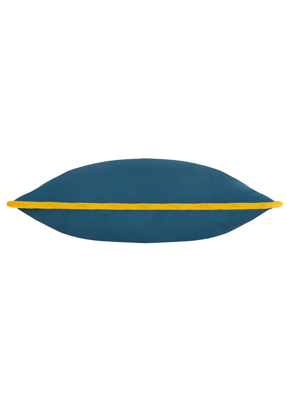 Heya Home Wiggle Velvet Piped Ready Filled Cushion (45cm x 45cm x 8cm)