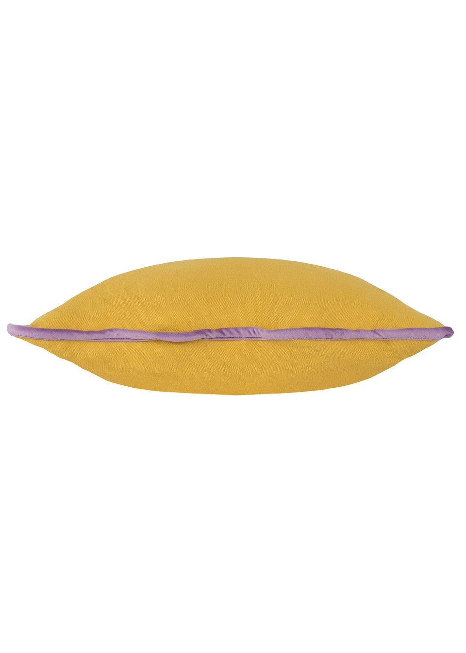 Heya Home Wiggle Velvet Piped Ready Filled Cushion (45cm x 45cm x 8cm) Yellow/Lilac