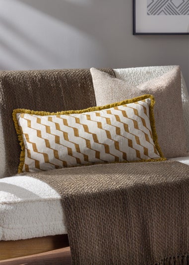 Hoem Zabine Geometric Filled Cushion (30cm x 60cm x 8cm)