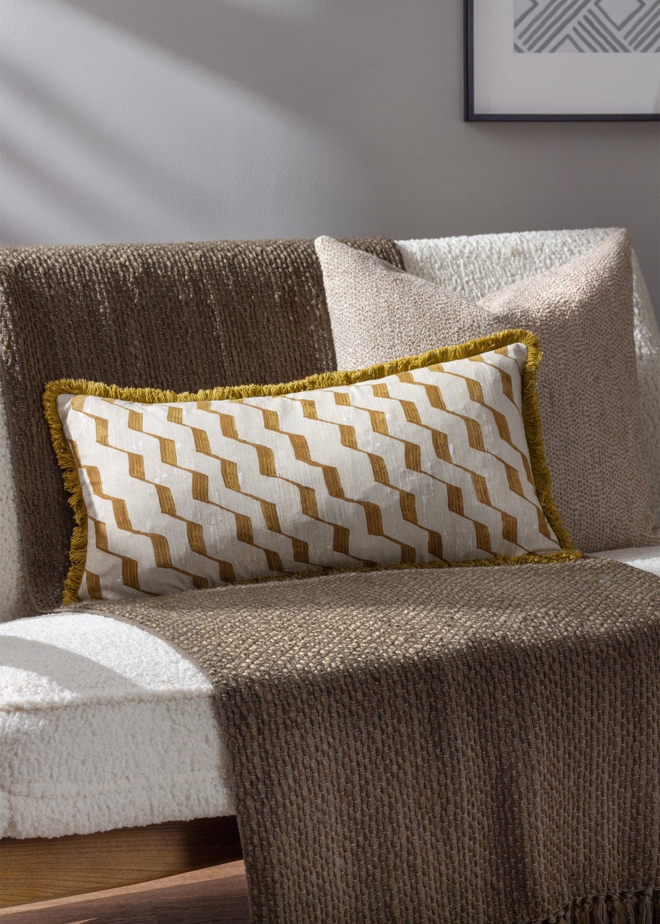 Hoem Zabine Geometric Filled Cushion (30cm x 60cm x 8cm)