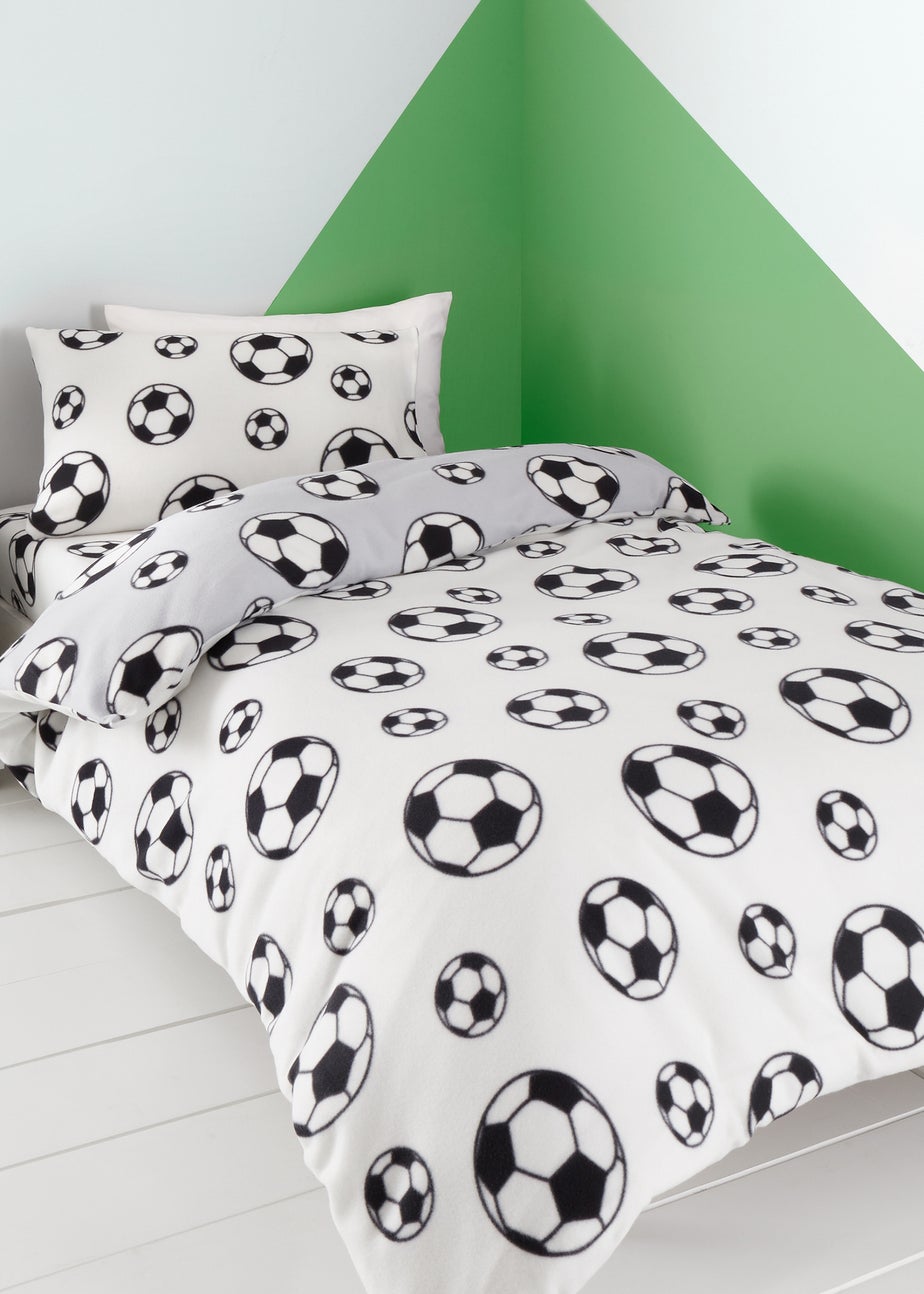 Catherine Lansfield Football Fleece Reversible Duvet Cover Set