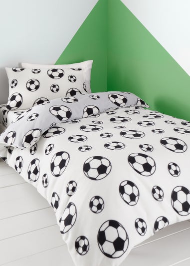 Catherine Lansfield Football Fleece Reversible Duvet Cover Set