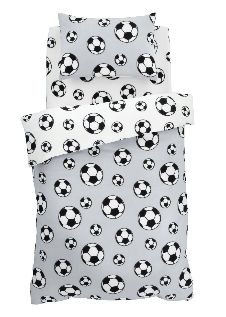 Catherine Lansfield Football Fleece Reversible Duvet Cover Set