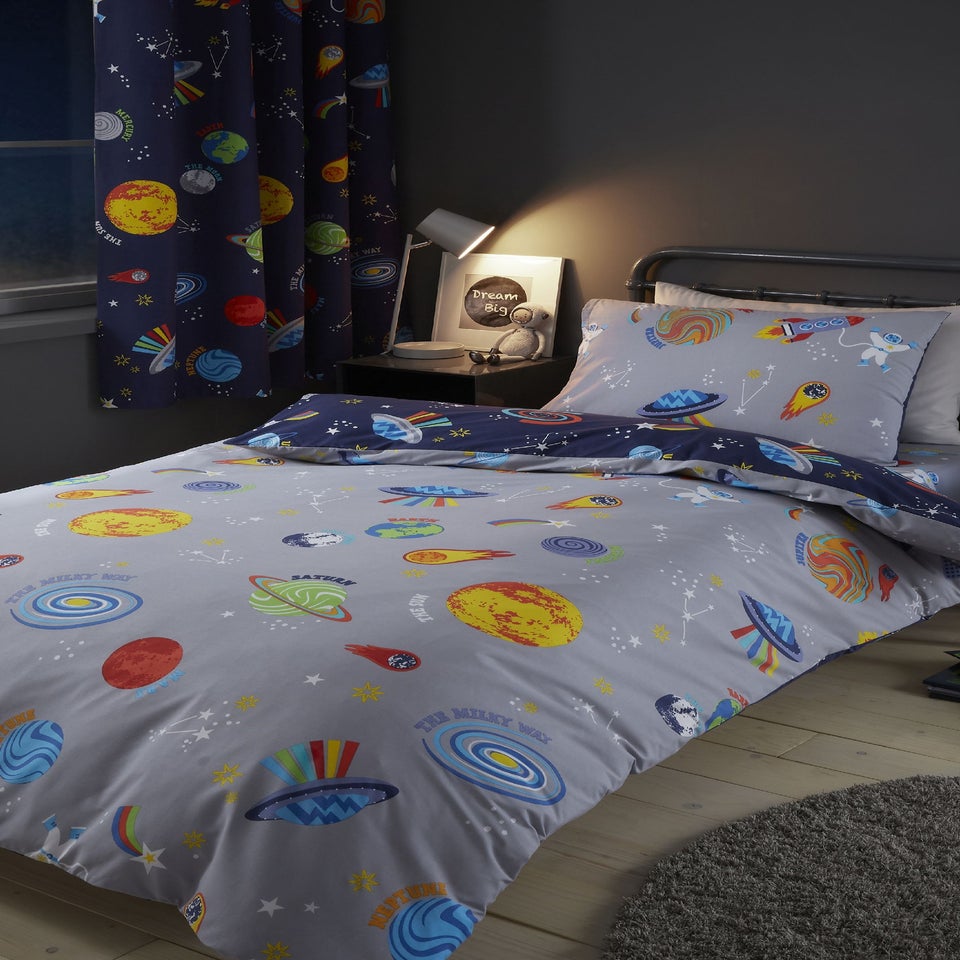 Catherine Lansfield Lost In Space Reversible Duvet Cover Set