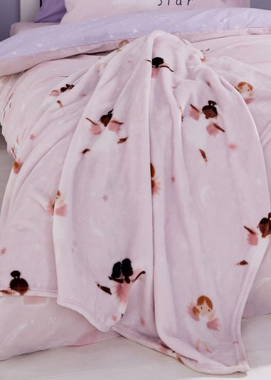Catherine Lansfield Dancing Fairies Cosy Fleece Throw (130x170cm)