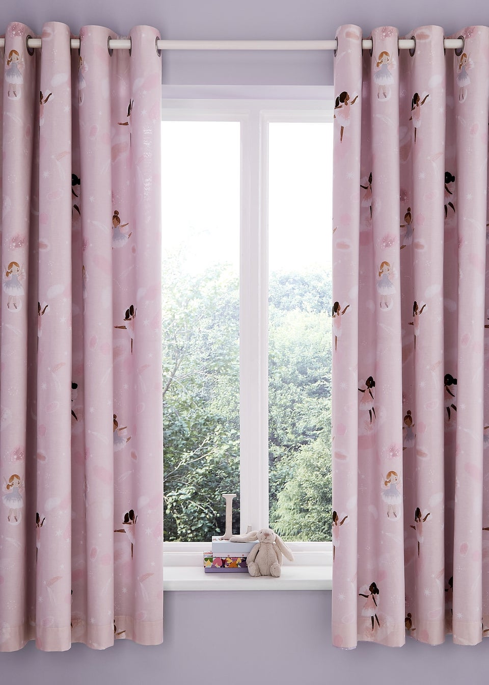 Catherine Lansfield Dancing Fairies Fully Reversible Lined Curtains