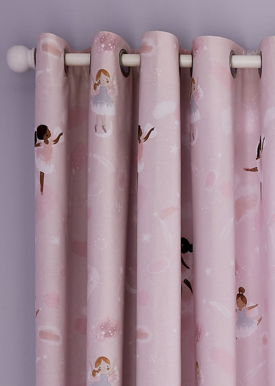 Catherine Lansfield Dancing Fairies Fully Reversible Lined Curtains
