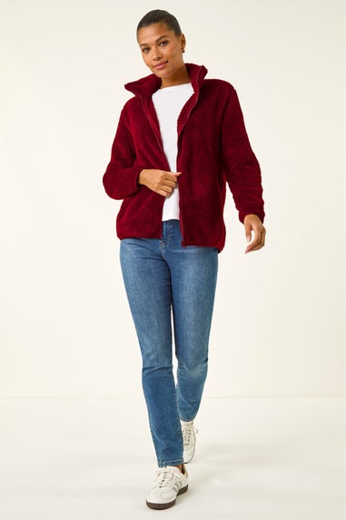 Roman Burgundy Soft Sherpa Fleece Jacket