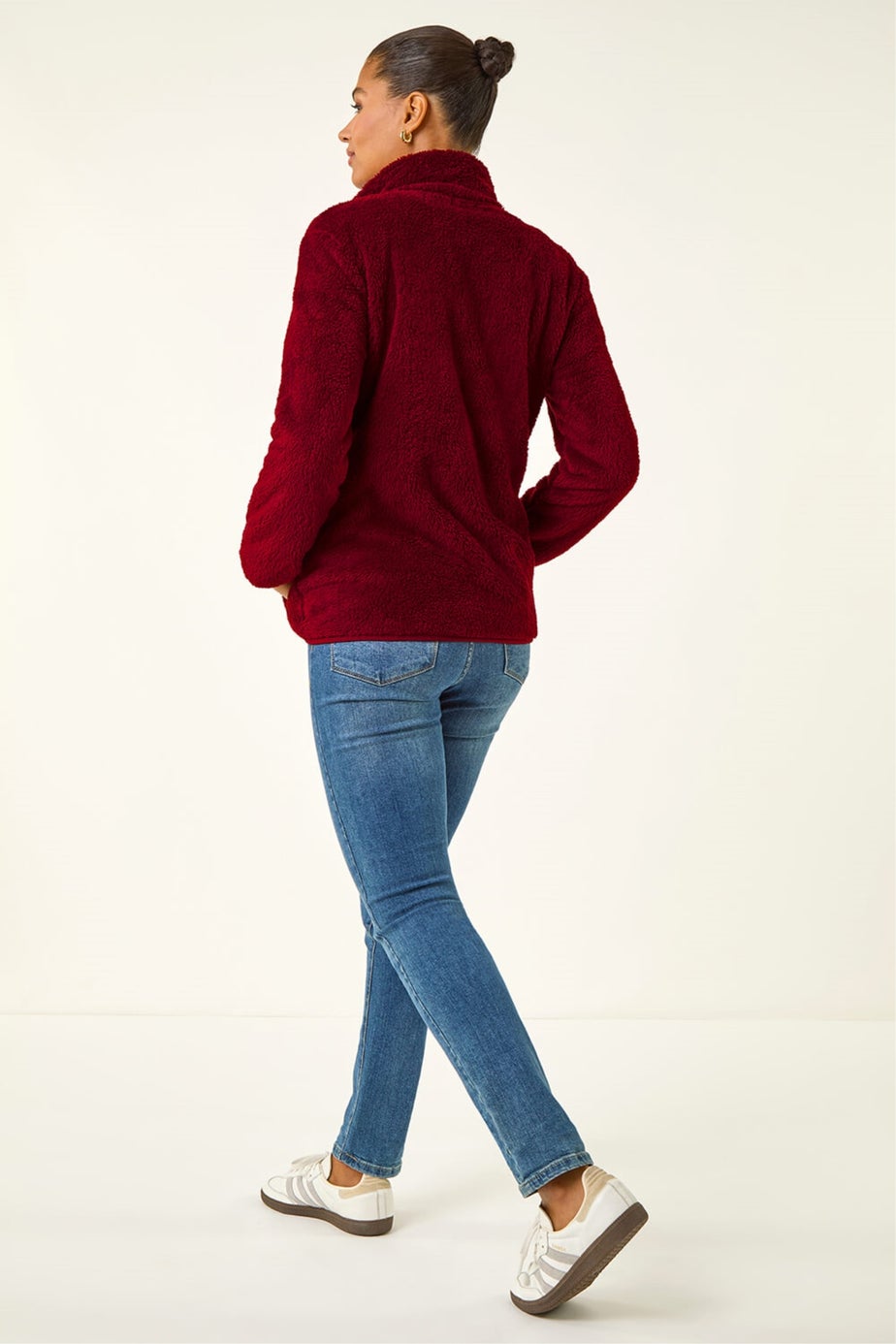 Roman Burgundy Soft Sherpa Fleece Jacket