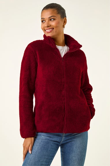 Roman Burgundy Soft Sherpa Fleece Jacket