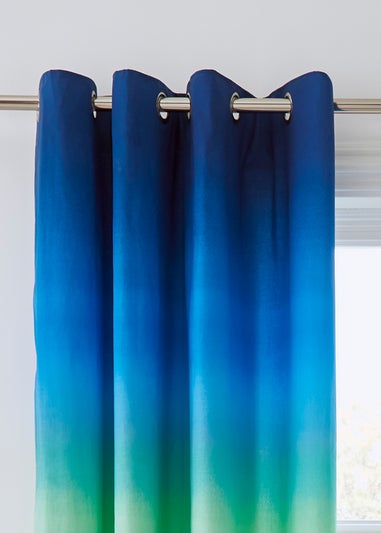 Catherine Lansfield Kids Ombre Stripe Lined Eyelet Curtains