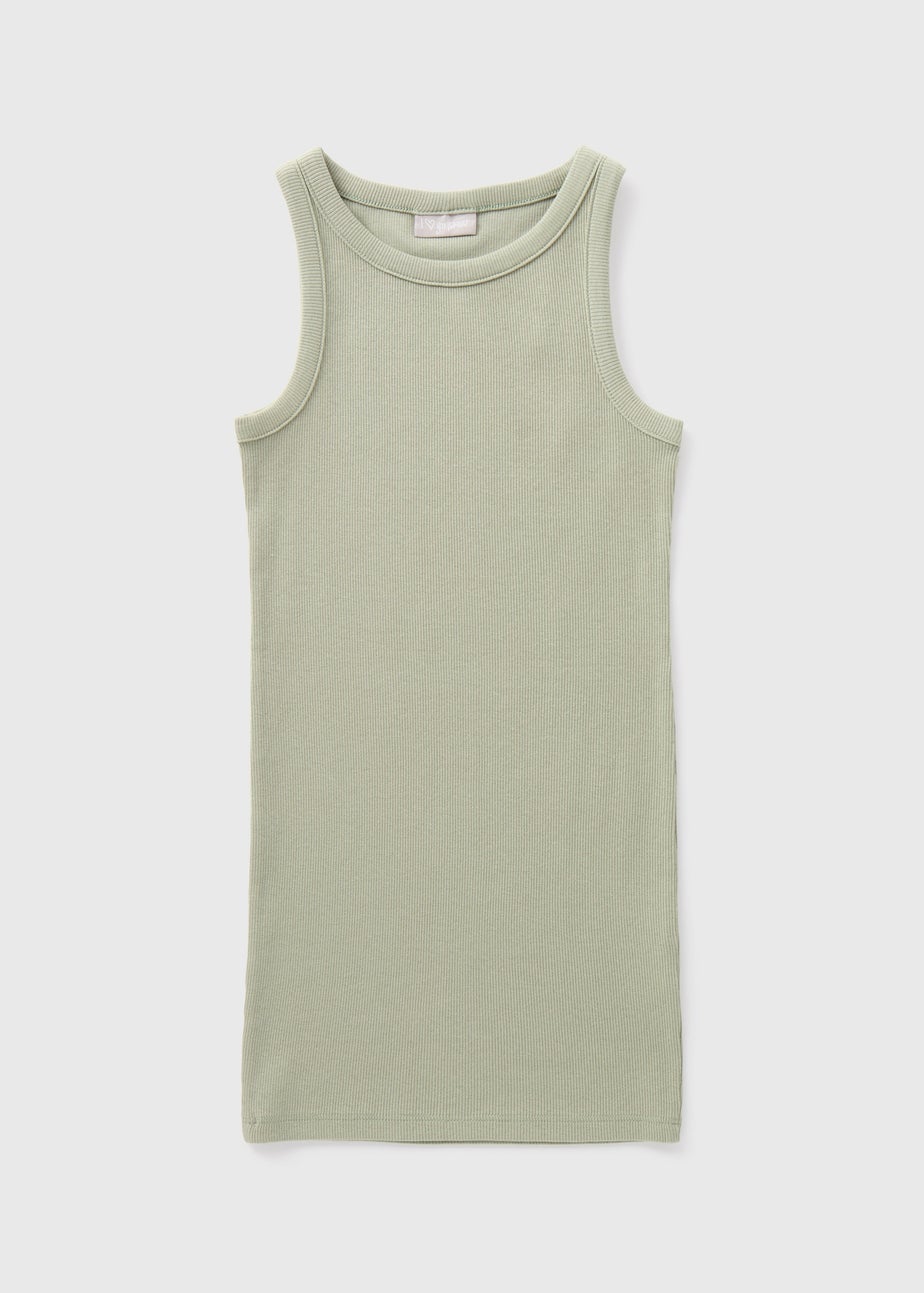 Khaki Ribbed Dress (7-15yrs)