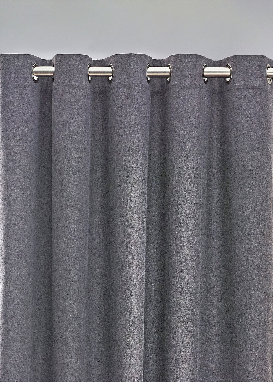 furn. Dawn 100% Blackout Thermal Eyelet Curtains Charcoal