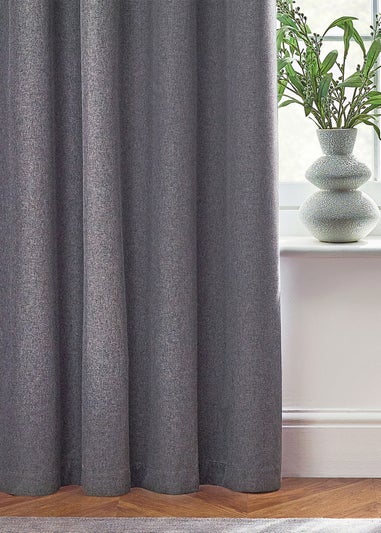 furn. Dawn 100% Blackout Thermal Eyelet Curtains Charcoal