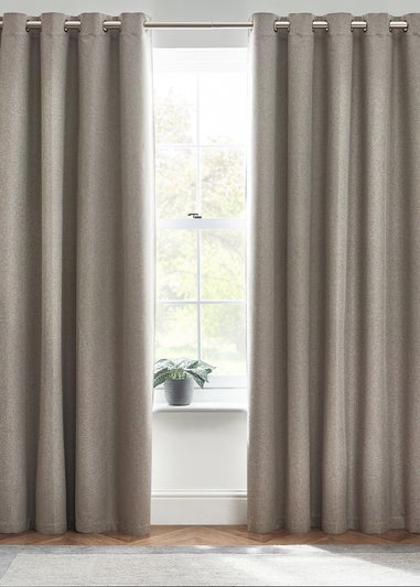 furn. Dawn 100% Blackout Thermal Eyelet Curtains Grey