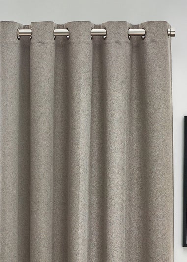 furn. Dawn 100% Blackout Thermal Eyelet Curtains Grey