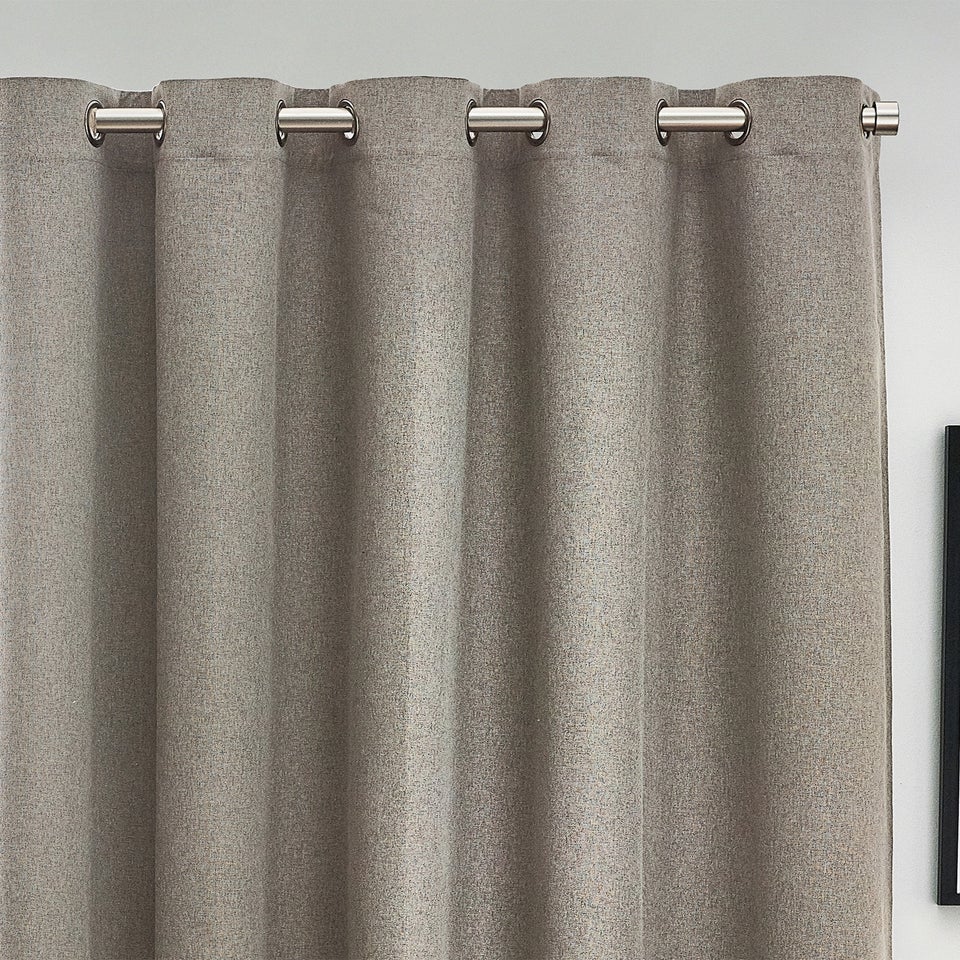 furn. Dawn 100% Blackout Thermal Eyelet Curtains Grey