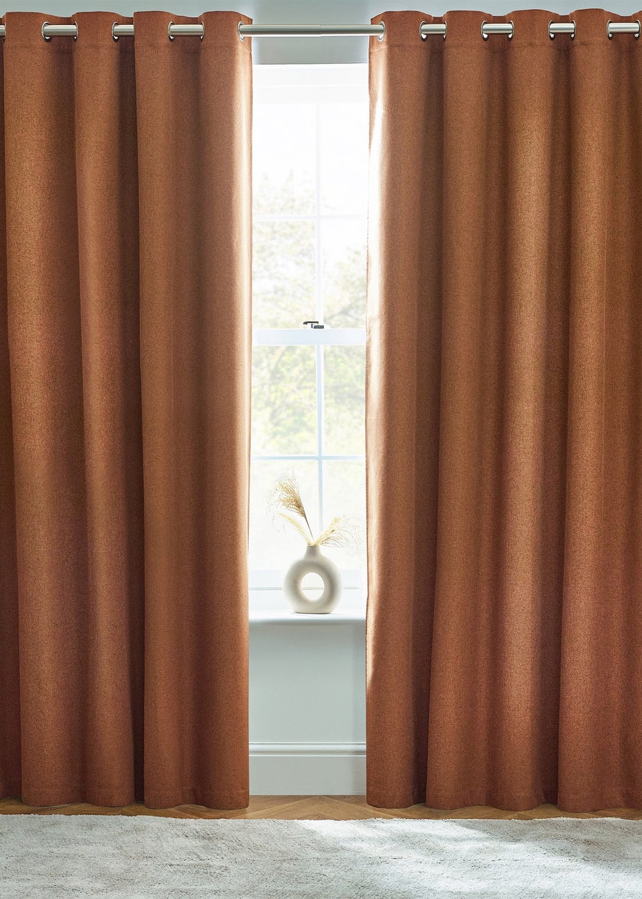 furn. Dawn 100% Blackout Thermal Eyelet Curtains Brick