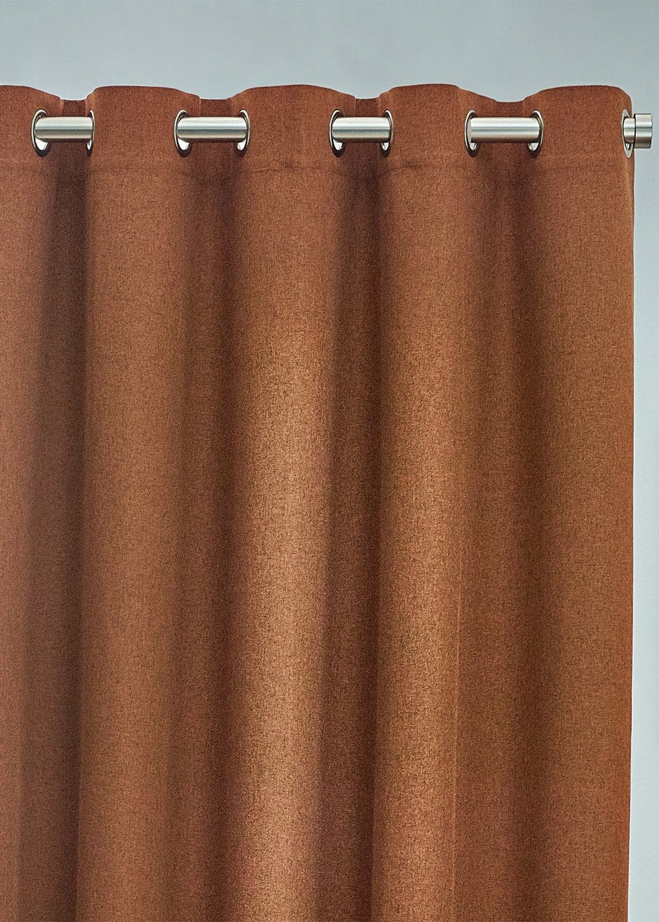furn. Dawn 100% Blackout Thermal Eyelet Curtains Brick