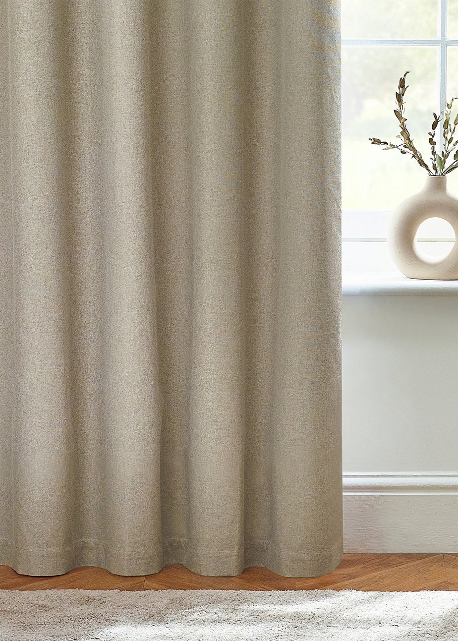 furn. Dawn 100% Blackout Thermal Eyelet Curtains Natural