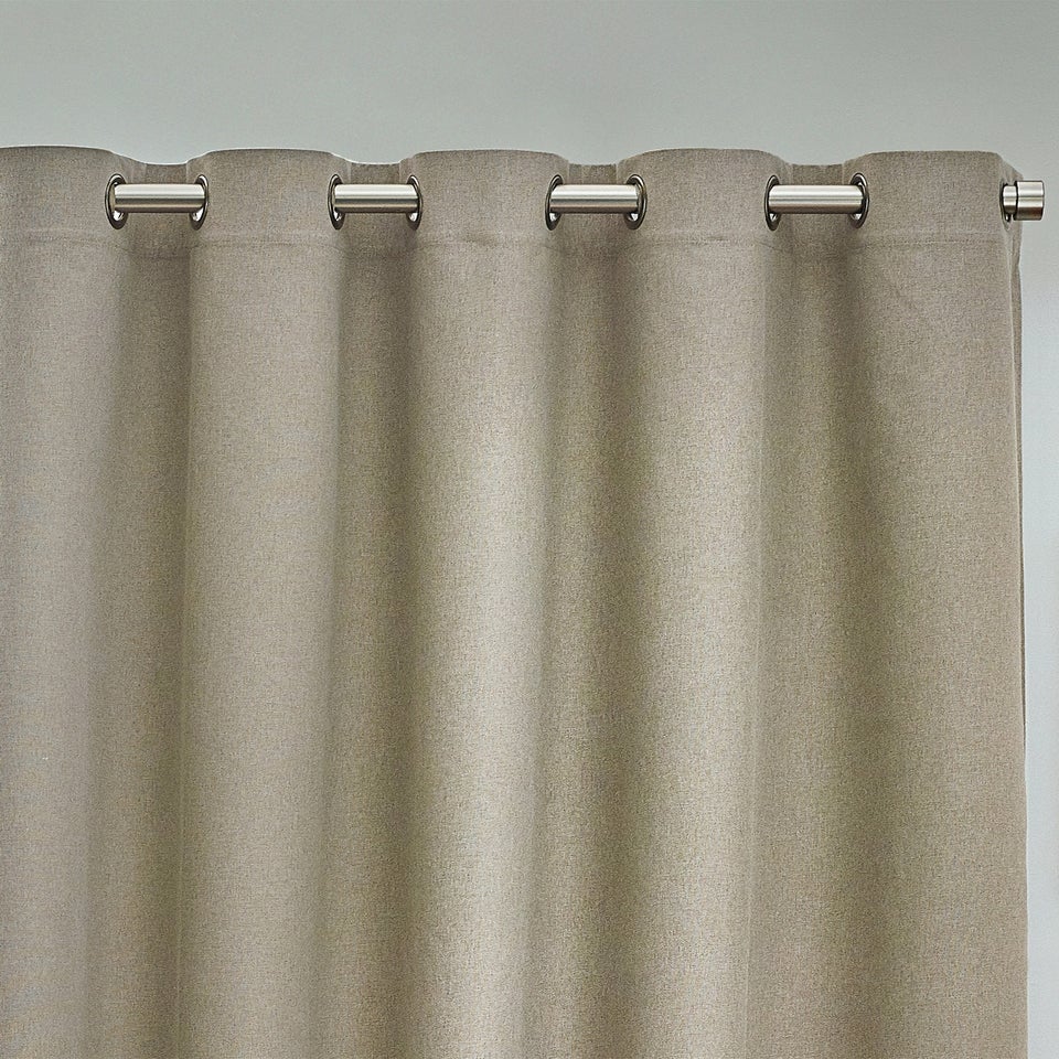 furn. Dawn 100% Blackout Thermal Eyelet Curtains Natural