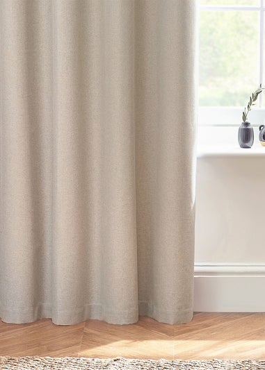 furn. Dawn 100% Blackout Thermal Eyelet Curtains Linen