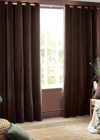 Yard Heavy Chenille Velvet Eyelet Curtains