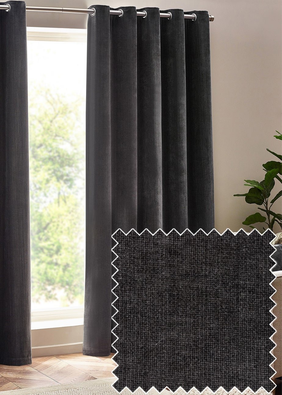 Yard Heavy Chenille Velvet Eyelet Curtains