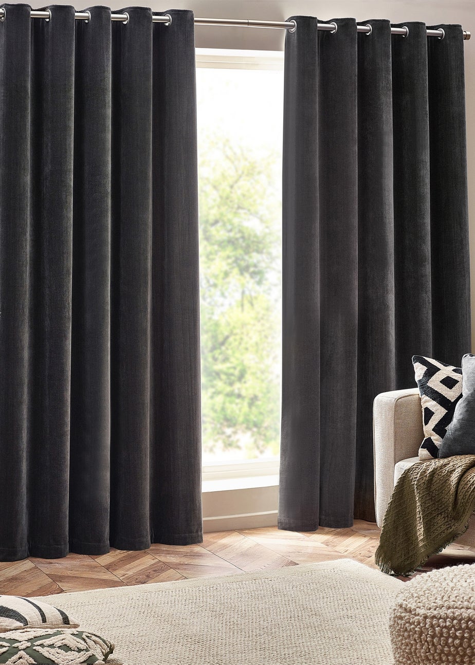 Yard Heavy Chenille Velvet Eyelet Curtains