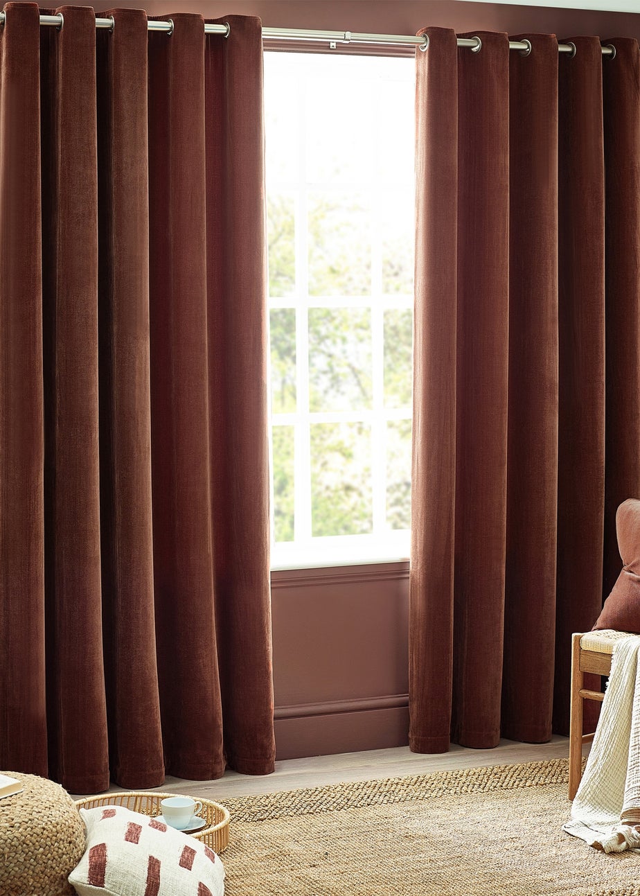 Yard Heavy Chenille Velvet Eyelet Curtains