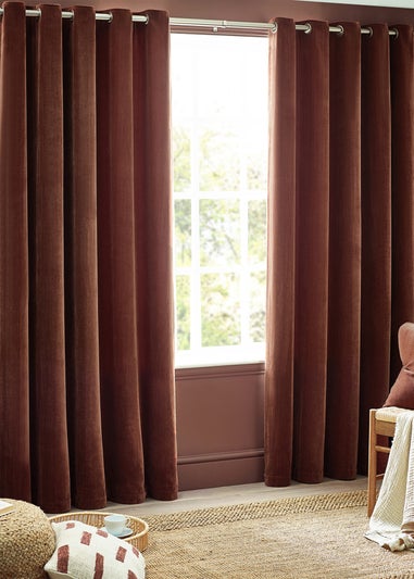 Yard Heavy Chenille Velvet Eyelet Curtains