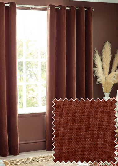 Yard Heavy Chenille Velvet Eyelet Curtains