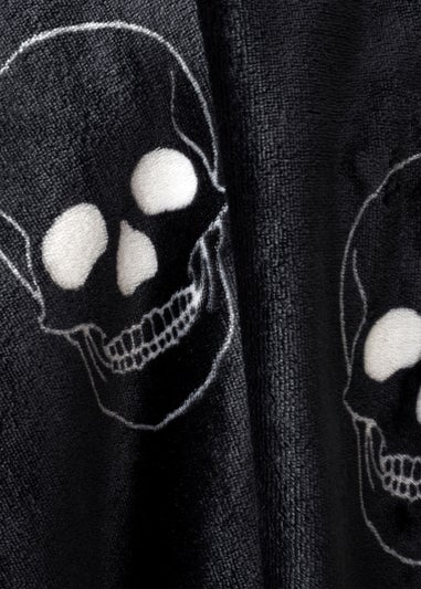 Catherine Lansfield Skulls Cosy Fleece 130x170cm Blanket Throw Grey