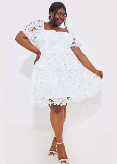 In The Style White Lace Corset Dress