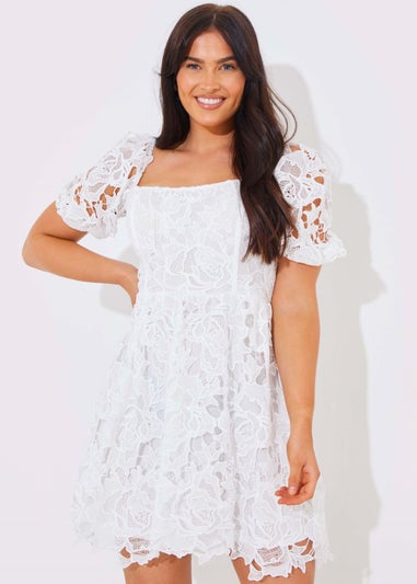In The Style White Lace Corset Dress