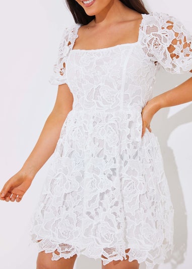 In The Style White Lace Corset Dress