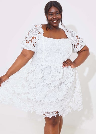 In The Style White Lace Corset Dress