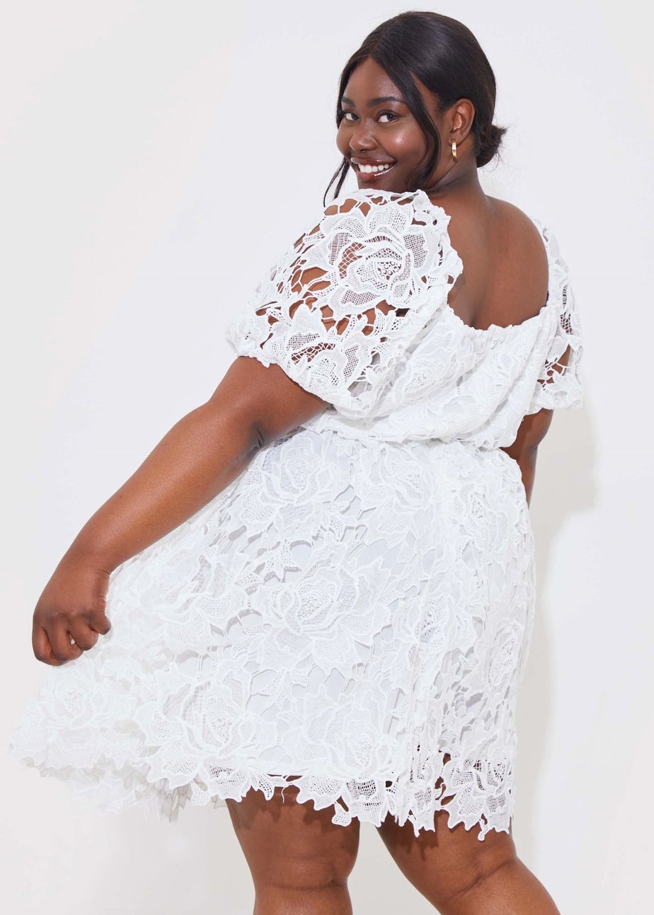 In The Style White Lace Corset Dress