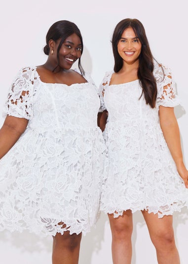 In The Style White Lace Corset Dress