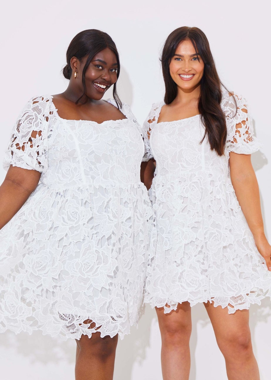 In The Style White Lace Corset Dress